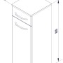 Skizze: Fackelmann Bad-Hängeschrank Milano, weiß, 31 cm breit, mit Maßen.