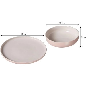 Ritzenhoff & Breker Jasper Tafelservice, 8-teilig, rosa: Teller (26cm) und Schale (19cm).