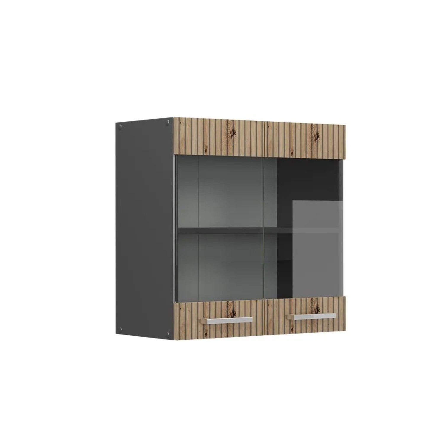 Vicco Küchenglasschrank R-Line Glashängeschrank Artisan-Eiche Anthrazit 60 cm
