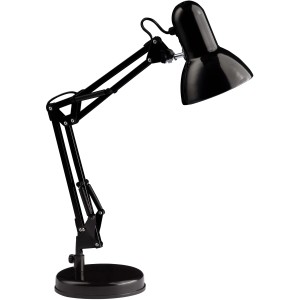 Schwarze Brilliant Tischlampe Henry E27, 50 cm hoch, verstellbare Schreibtischlampe.