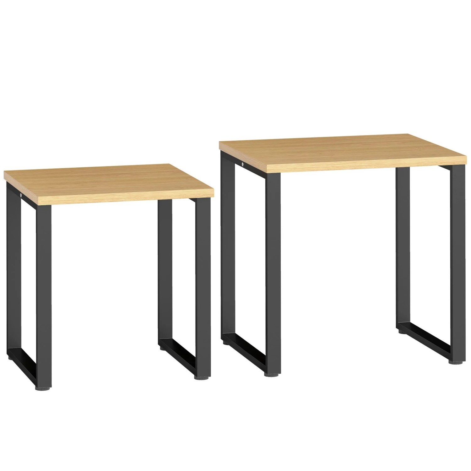 HOMCOM Couchtisch Spanplatte Metall 60L x 50B x 60H cm Naturholz