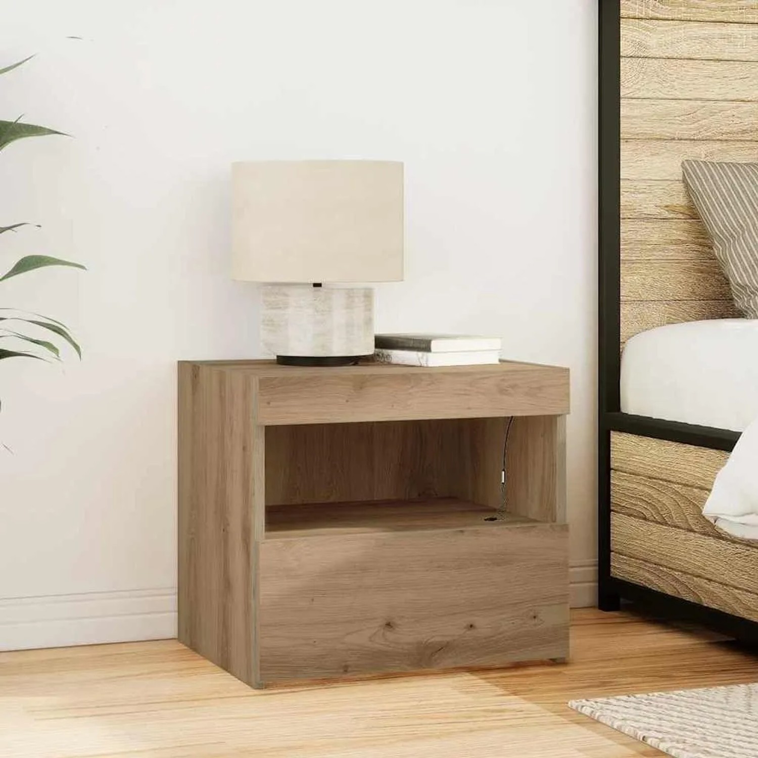 vidaXL Nachtschrank 2 Stk Eiche Handwerklich 50 x 40 x 45 cm 862183_4