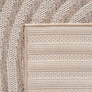 Detailansicht des beigen Ayyildiz Outdoor-Teppichs Desert (80x150 cm) mit Muster.