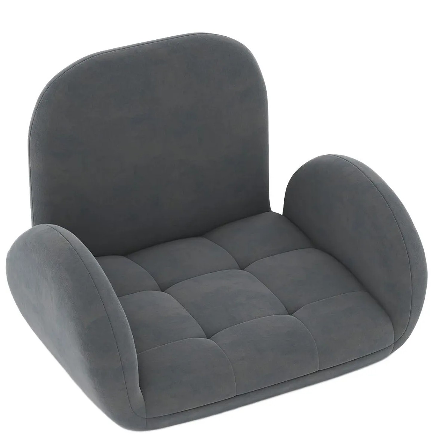 Costway Bodenstuhl Klappbar mit Rückenlehne & Armlehnen Grau günstig online kaufen