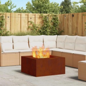 vidaXL Feuerstelle Braun 80 x 80 x 40 cm Wetterfeststahl 858921