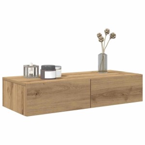 vidaXL Wandregal mit Schubladen Artisan-Eiche 80x33x17cm Holzwerkstoff 859985