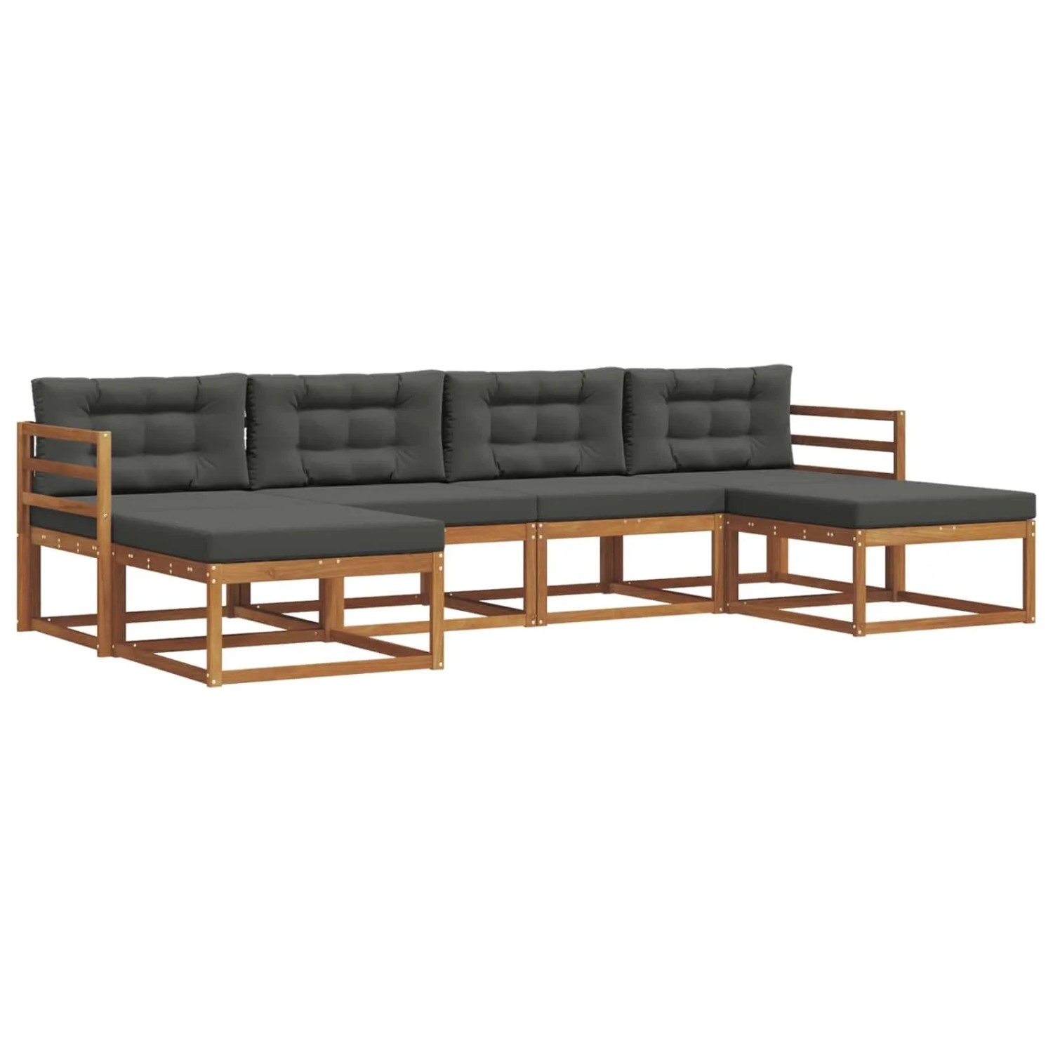 vidaXL Sofa Set mit Kissen 16-Tlg Natur und Anthrazit 3367950