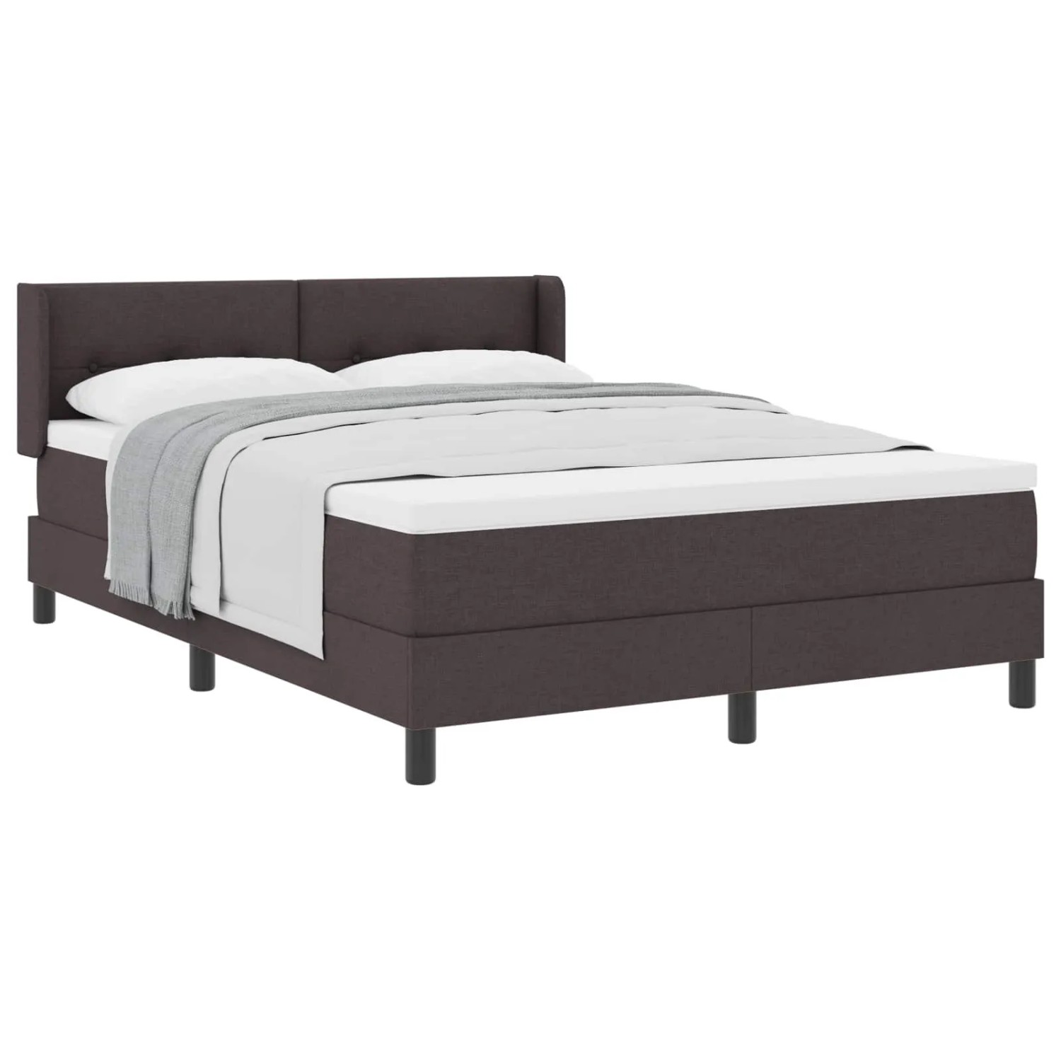 Thumbnail - vidaXL Boxspringbett mit Matratze Dunkelbraun 190 x 140 cm Polyester 3341100