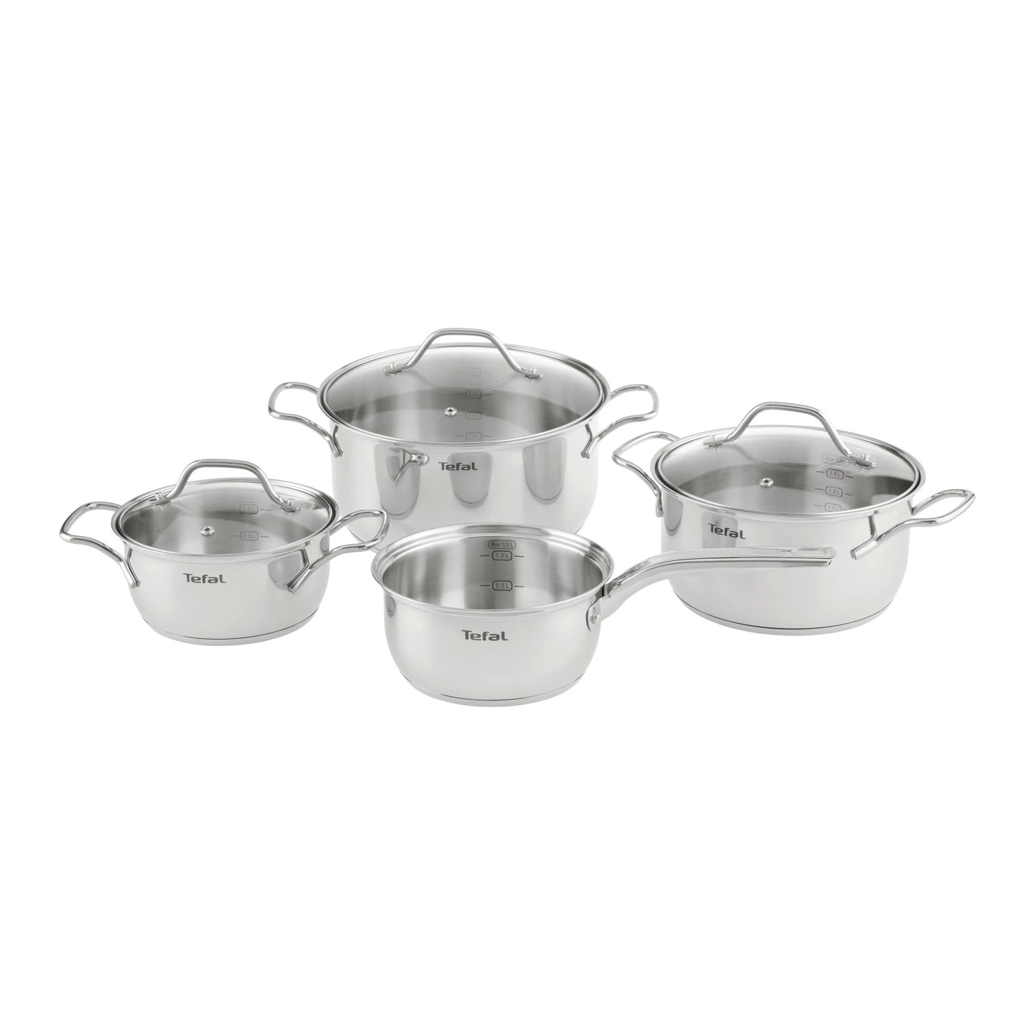 Tefal Kochtopfset Tefal-Intuition Edelstahlfarben, 7-tlg.