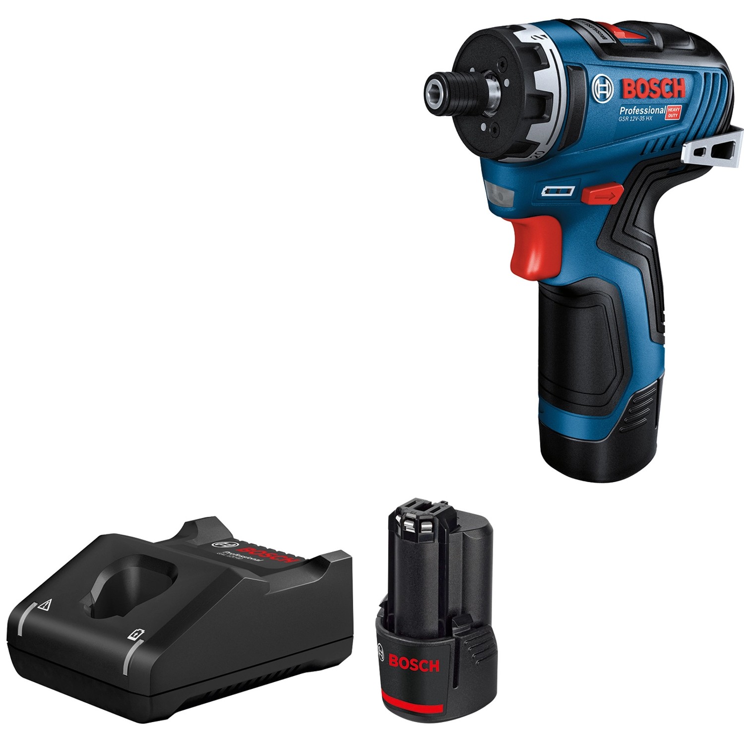 Bosch Professional Akku-Bohrschrauber GSR 12V-35 HX mit 2 x 3 Ah