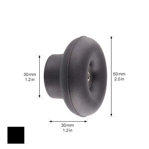 Schwarzer Wagner Wandhaken Hooks4home Dot, Ø 50 mm, aus Elastomer und Stahl.