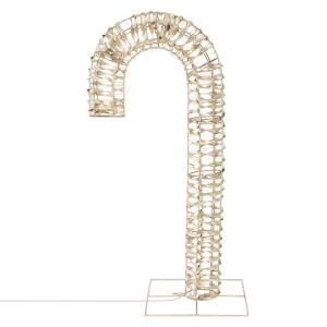 Goldene LED-Zuckerstange (75 cm) von ECD Germany für Weihnachtsdeko, warmweiß beleuchtet.