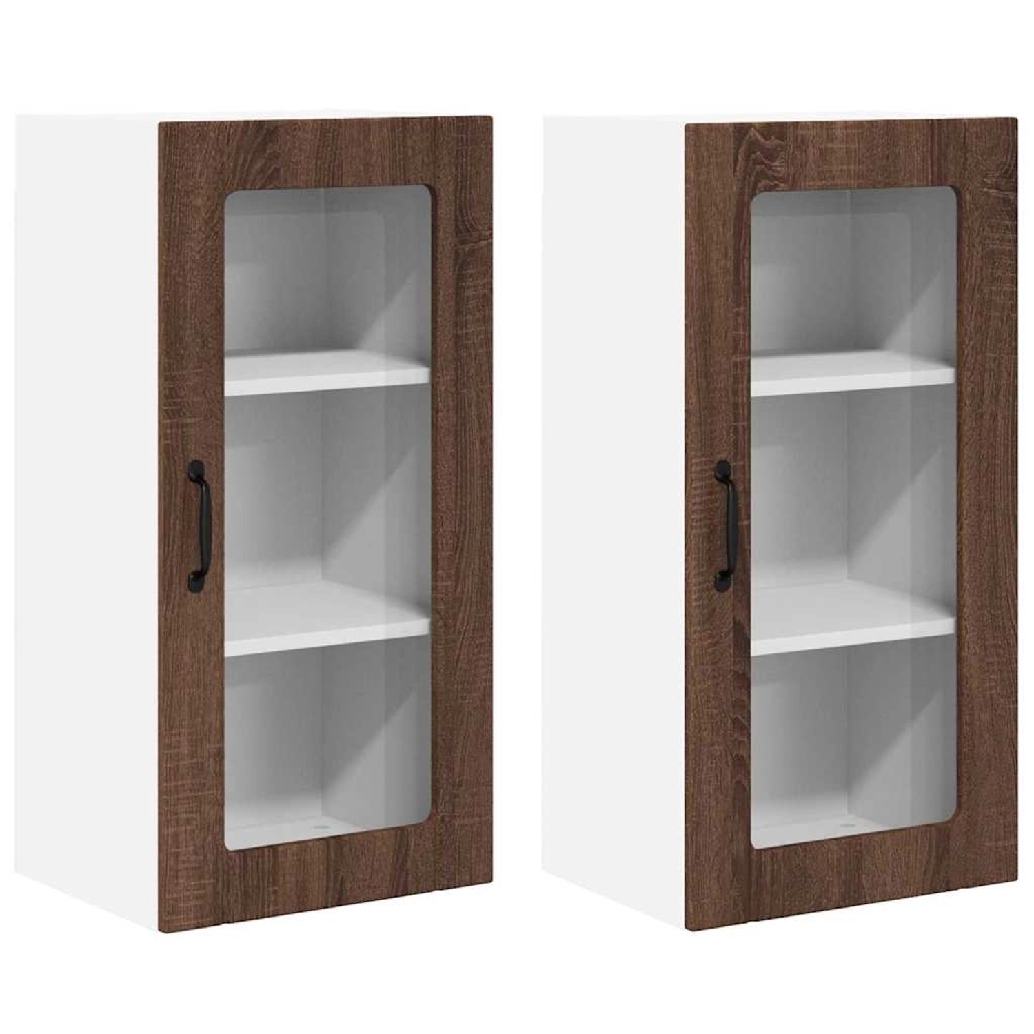 vidaXL Küchenwandschrank 2 Stk Braun Eichen-Optik 40 x 31 x 80 cm 885350 günstig online kaufen