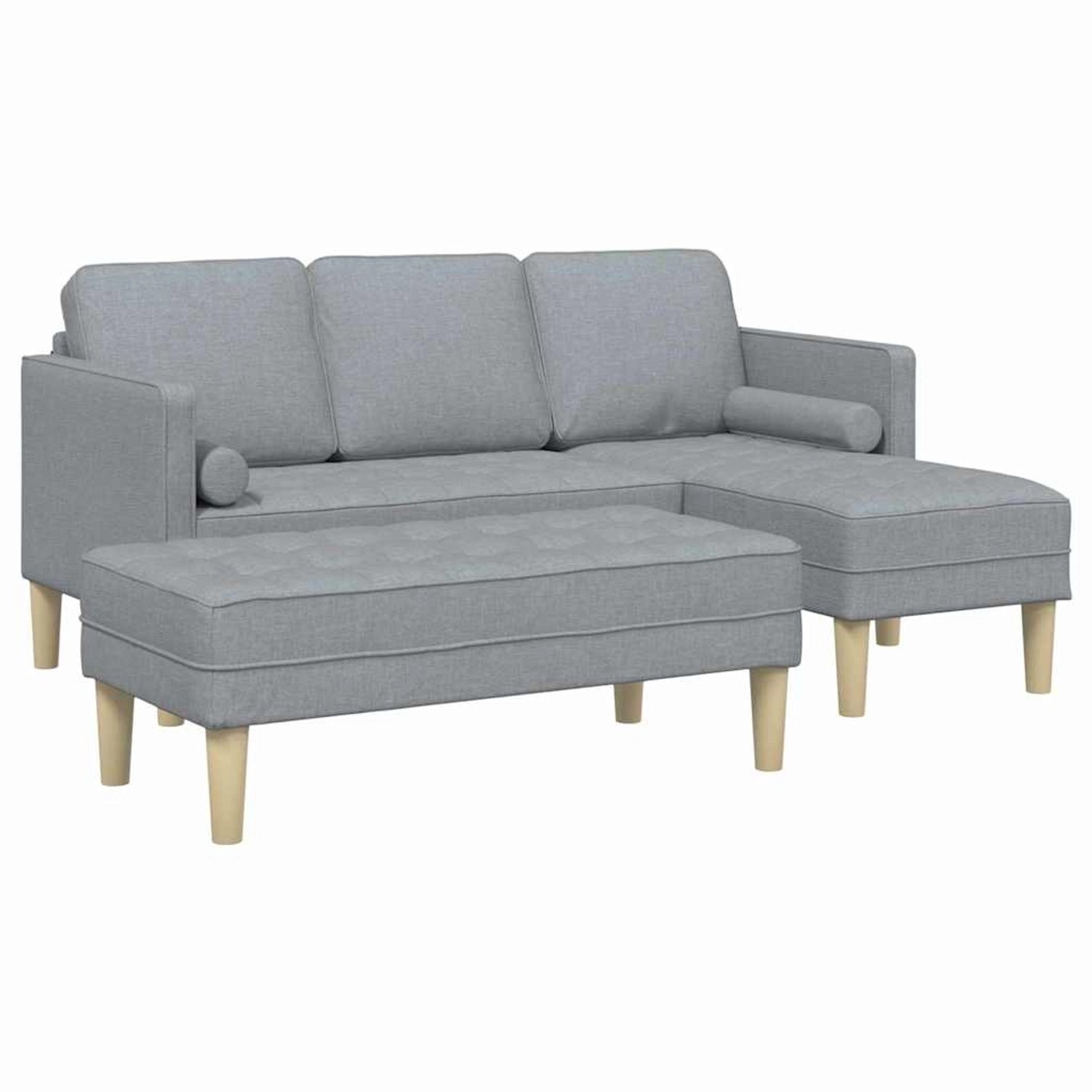 vidaXL Sofa-Set 2-Tlg Hellgrau 173 x 131 x 67 cm Stoff 3329252 günstig online kaufen