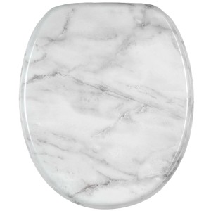 Sanilo WC-Sitz Marmor: Hochwertiger Toilettendeckel aus Holz mit Marmor-Optik für mehr Komfort im Bad.