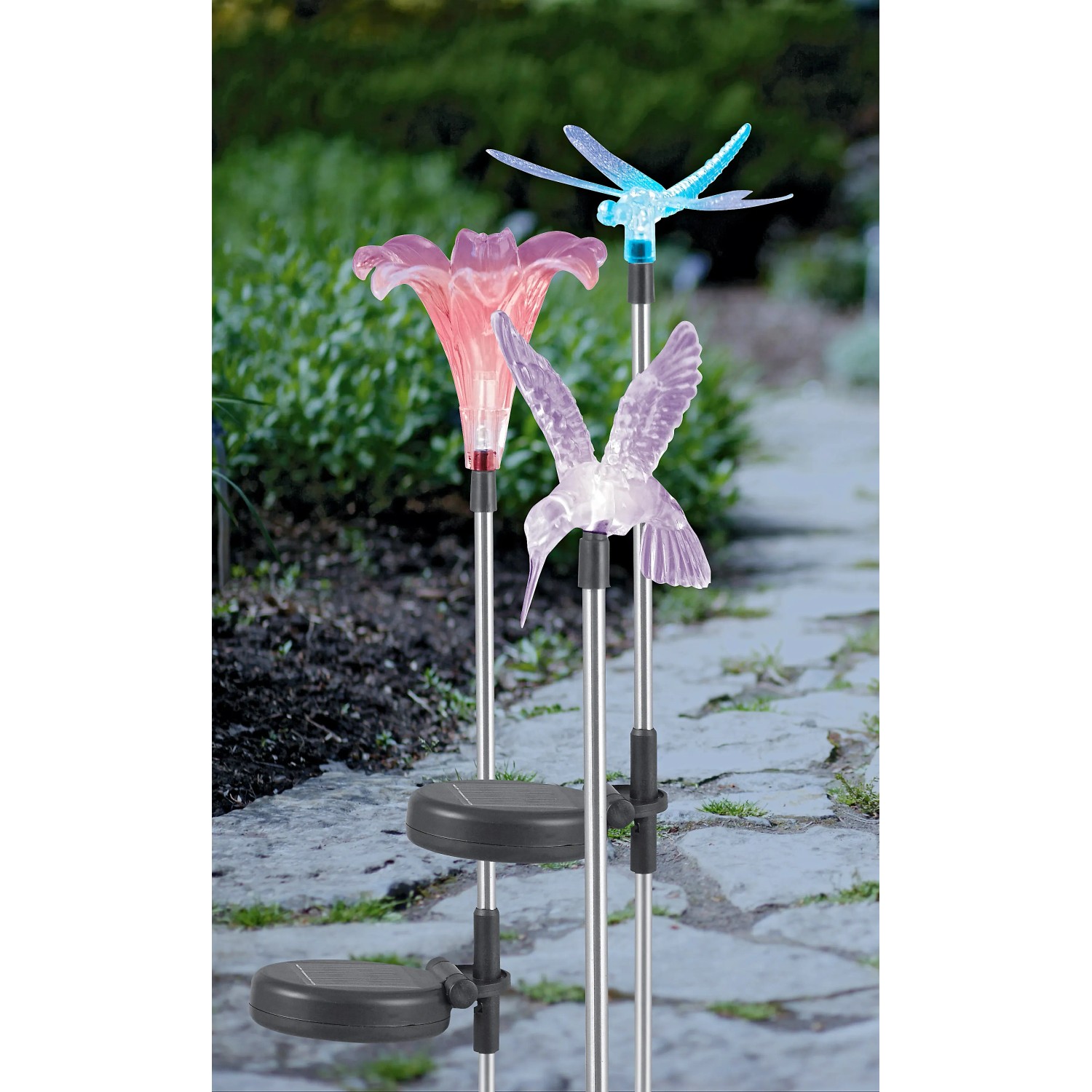 Kolibri Deko Solarleuchte – Hängende LED-Lichterkette, Solarmodul 2V, 4 Warmweiße LEDs, IP65 Wasserdicht – Für Garten, Terrasse, Balkon & Baum