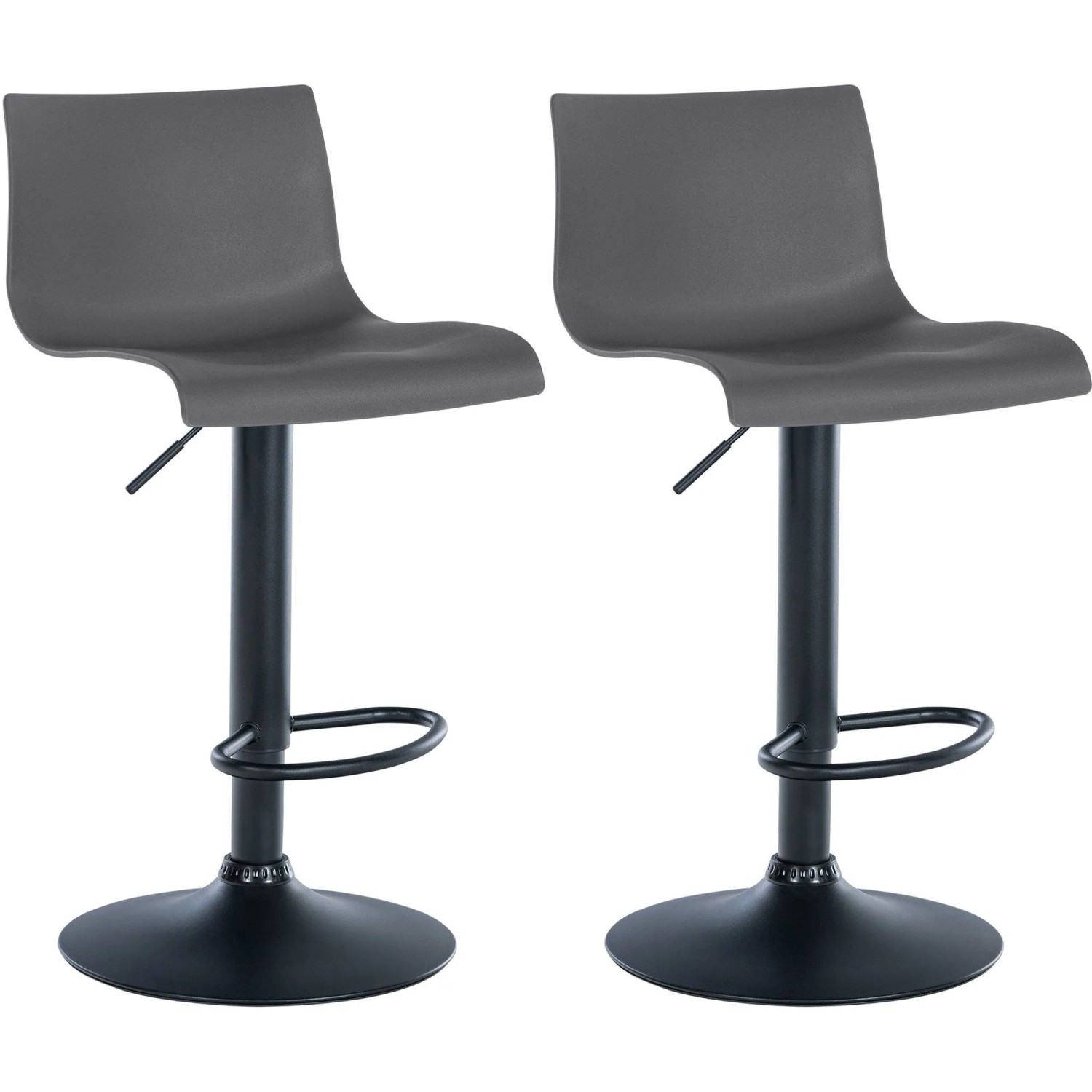 CLP 2er Set Barhocker Branford grau/Kunststoff