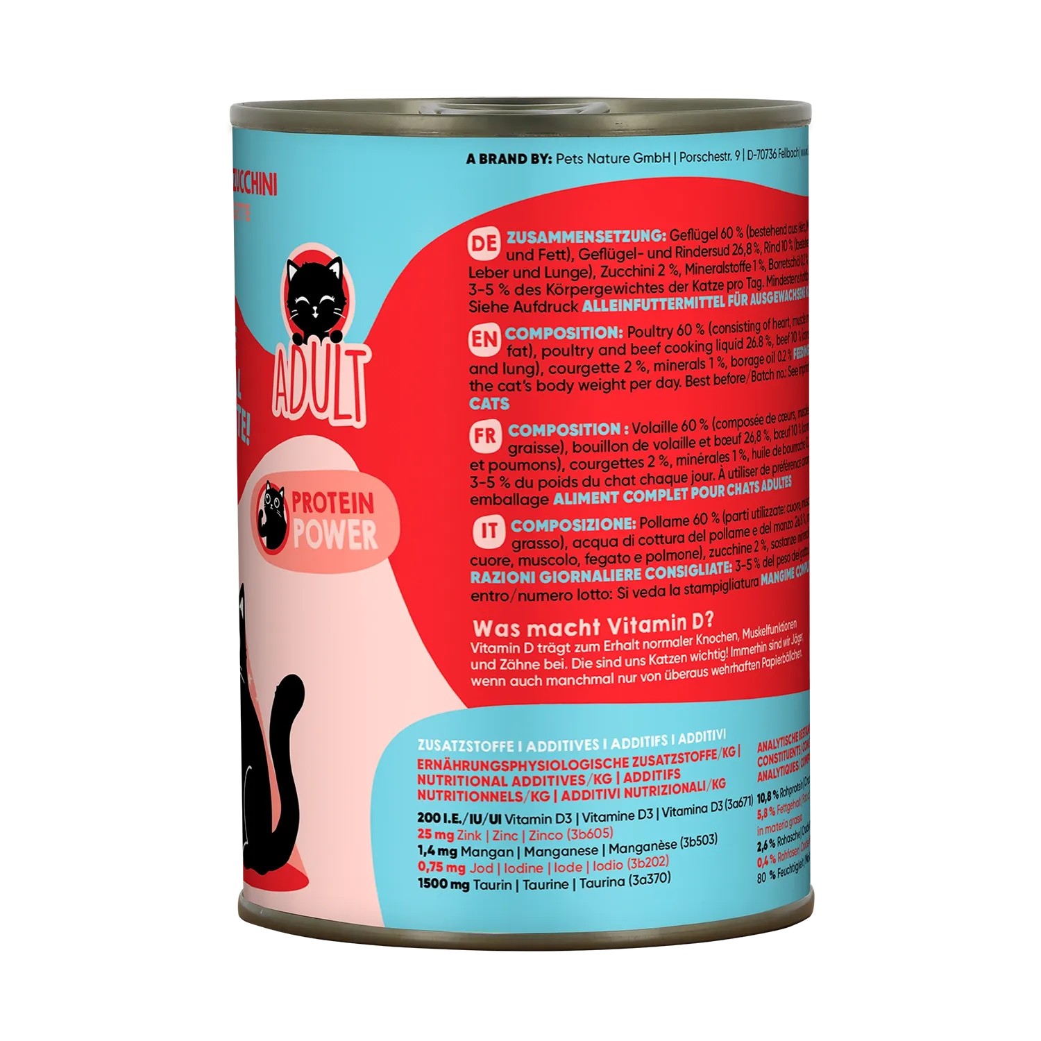 Dose Lucky Lou Katzen-Nassfutter Adult Geflügel & Rind, Alleinfutter für erwachsene Katzen.