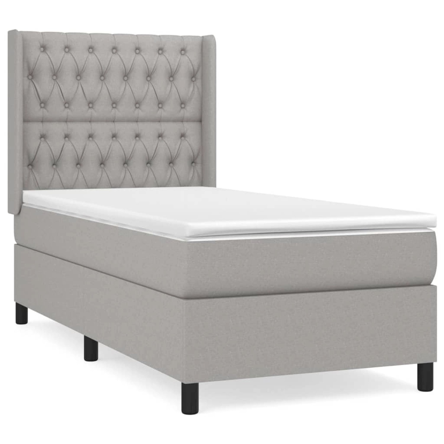vidaXL Boxspringbett mit Matratze Hellgrau 90x190 cm Stoff1380145 günstig online kaufen