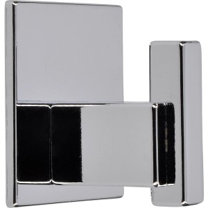 Glänzender, selbstklebender Garderobenhaken Siro 2330 aus Chrom, eckiges Design.