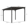 Dunkelgraue Outsunny Pergola mit Maßen. Ideal als wasserdichter & stabiler Pavillon für den Garten.