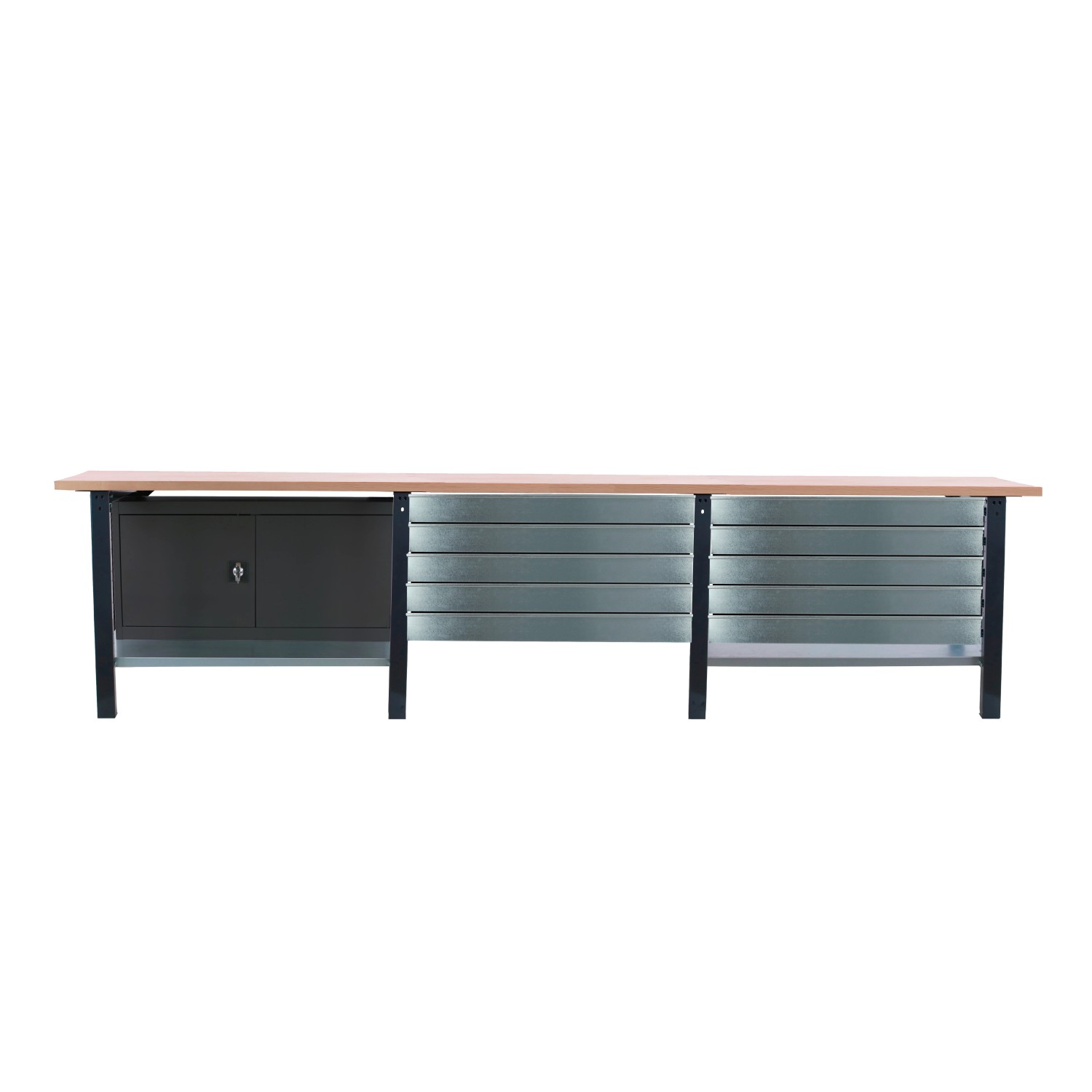 PROREGAL Werkbank BUFFALO WOOD Mit 10x Schublade Und Schrank HxBxT 86,5x300 günstig online kaufen