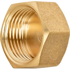 Messing Gewindekappe 14,9 mm (Rp 3/8) für Gewindefittings, Innengewinde, Sechskant