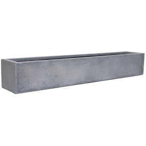 Grauer Vivanno Pflanzkasten Flobo in Betonoptik, 100x17x15 cm, ideal für drinnen und draußen.