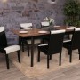 MCW Esszimmerstuhl Littau 4er-Set, schwarz-weißes Kunstleder, dunkle Massivholzbeine, gepolstert.