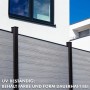 KARAT WPC Sichtschutzzaun Kronos Komplettset, Ash Grey, 180x180cm, vor Hauswand.