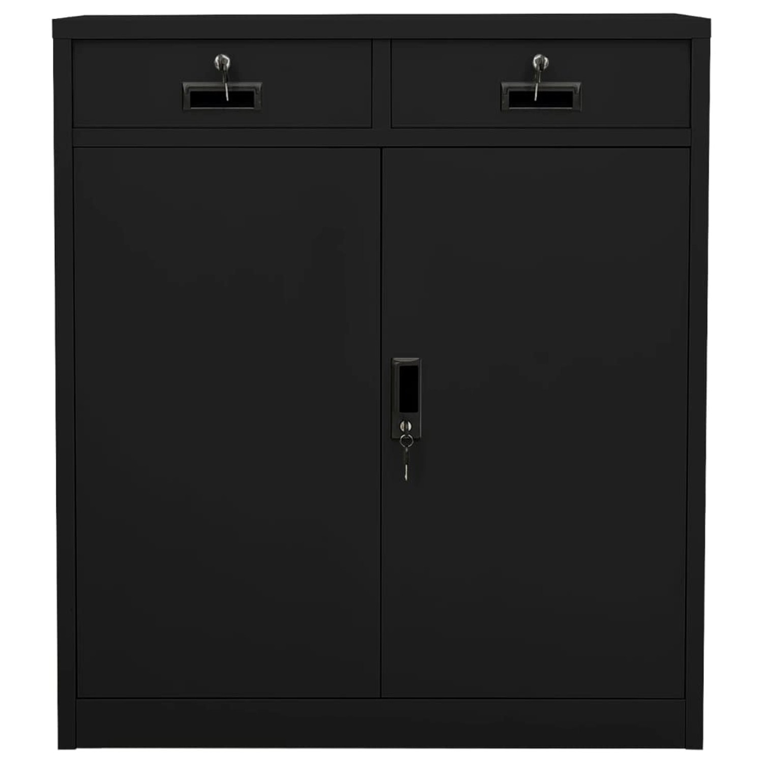 Büroschrank Schwarz 90x40x102 Cm Stahl günstig online kaufen