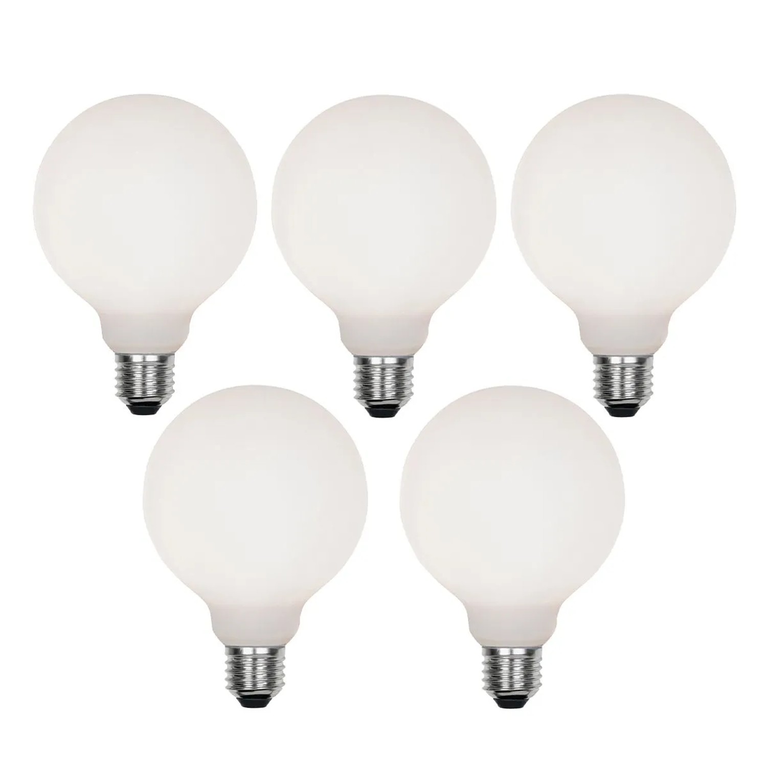 LUEDD Set mit 5 Dimmbaren E27 LED Glühbirnen G95 Matt 4W 430lm 2200 4000K