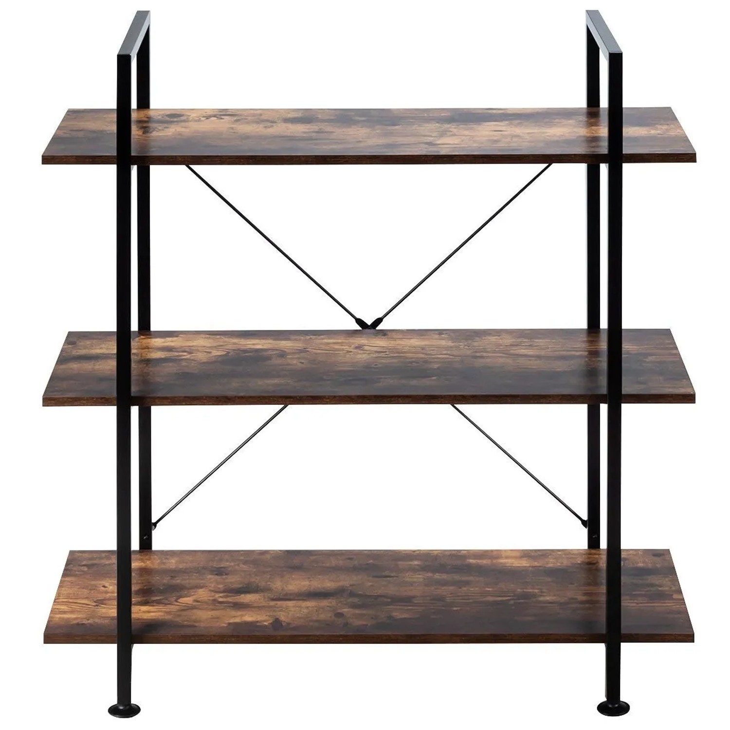 Costway 3 Stufiges Bücherregal mit Metallrahmen 90 x 36 x 99 cm günstig online kaufen