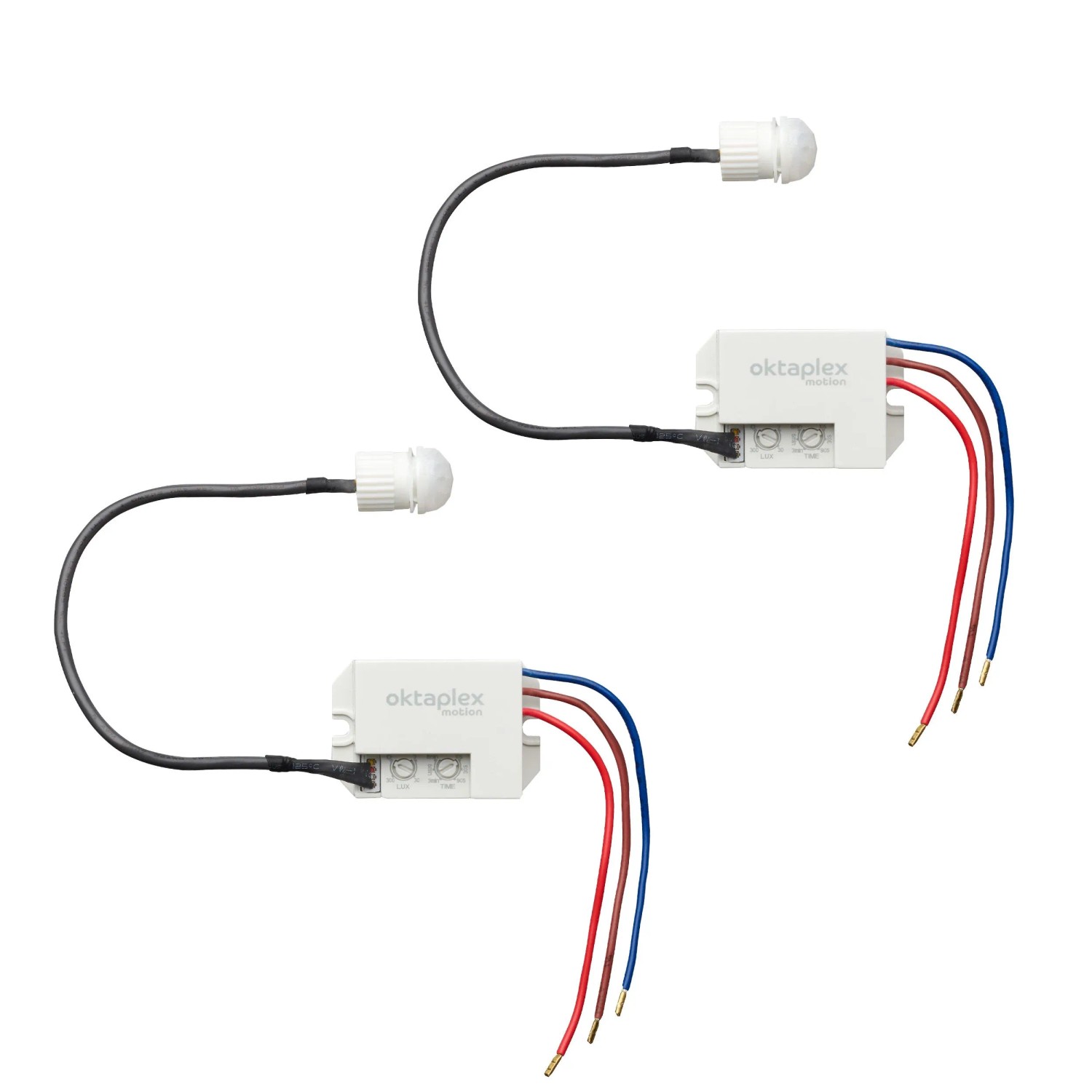 Oktaplex Jan 2er Set Bewegungsmelder Einbau Nachrüstsatz PIR 360° Wand Decke 8 m IP65 Außen Innen LED 230V Weiß