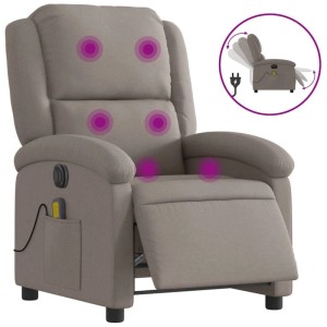 vidaXL Massagesessel Elektrisch Taupe Stoff 3204160