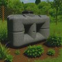 Marmorierter KMND 2000L Flach Wassertank aus PE im Garten. Ideal für Trinkwasser & Regenwasser.