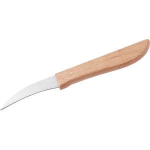 Fackelmann Schälmesser Grandma's mit Buchenholzgriff und gebogener Edelstahlklinge.