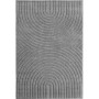 Moderner, silberner Kurzflorteppich Ayyildiz Art 1122, 60x110 cm mit 3D-Relief.