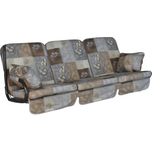 Angerer Hollywoodschaukel Auflage Star Antwerpen Grau mit Kissen und Unterlage.