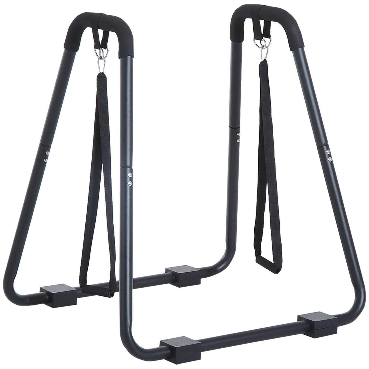 HOMCOM Kraftstation Dip Barren bis 120 kg belastbar Parallettes für Krafttraining, 4 Gewichtsblöcke (Dip Ständer, 1-tlg., Dipstation), Schwarz 90 x 81 x 92.5 cm