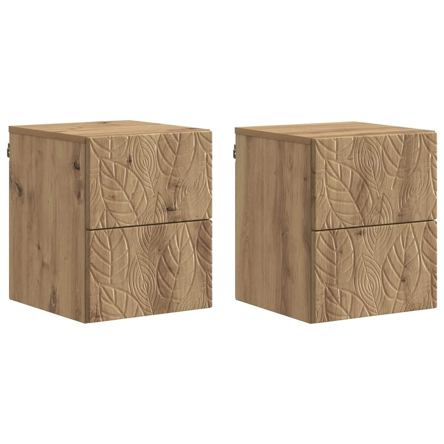 vidaXL Wandmontierter Nachttisch 2 Stk Artisan-Eiche 34,5 x 33 x 40 cm 898824