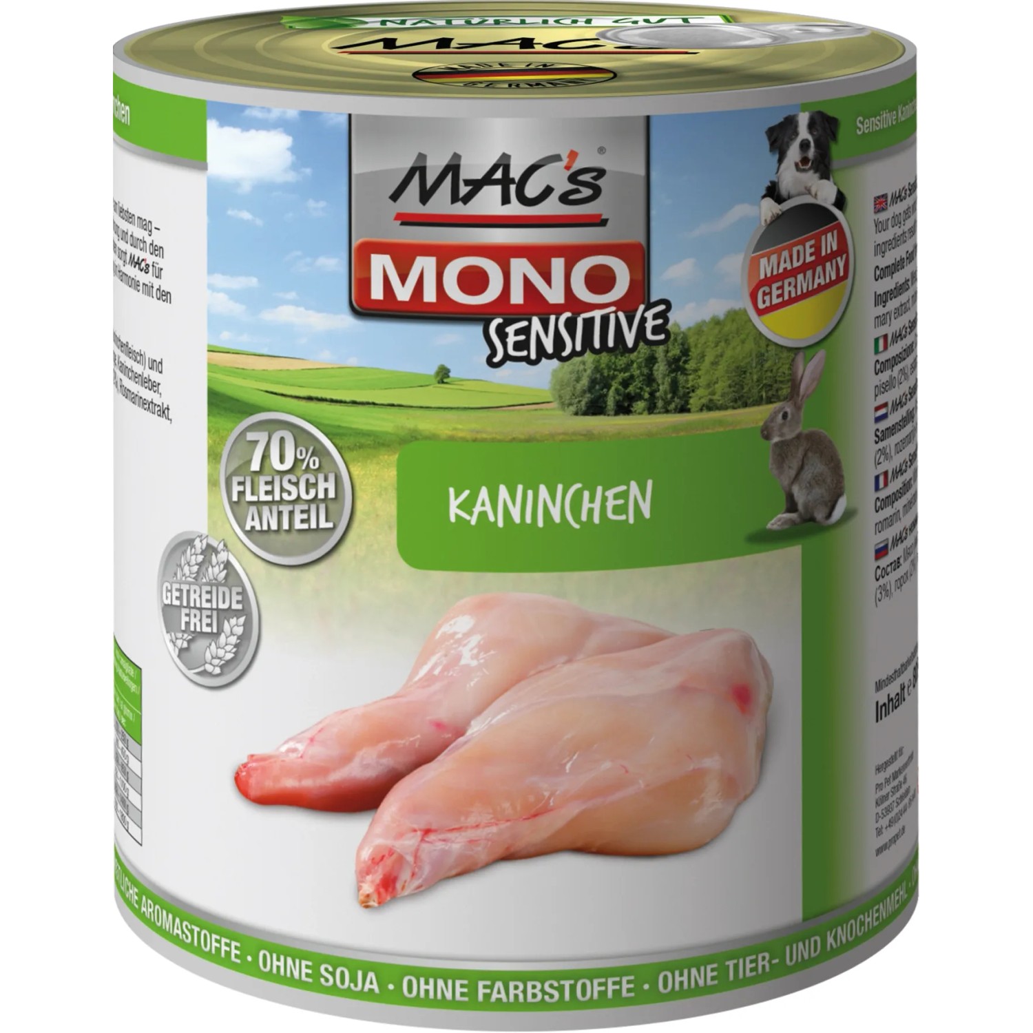 Mac's Hunde-Nassfutter Mono Sensitive Kaninchen 800 g