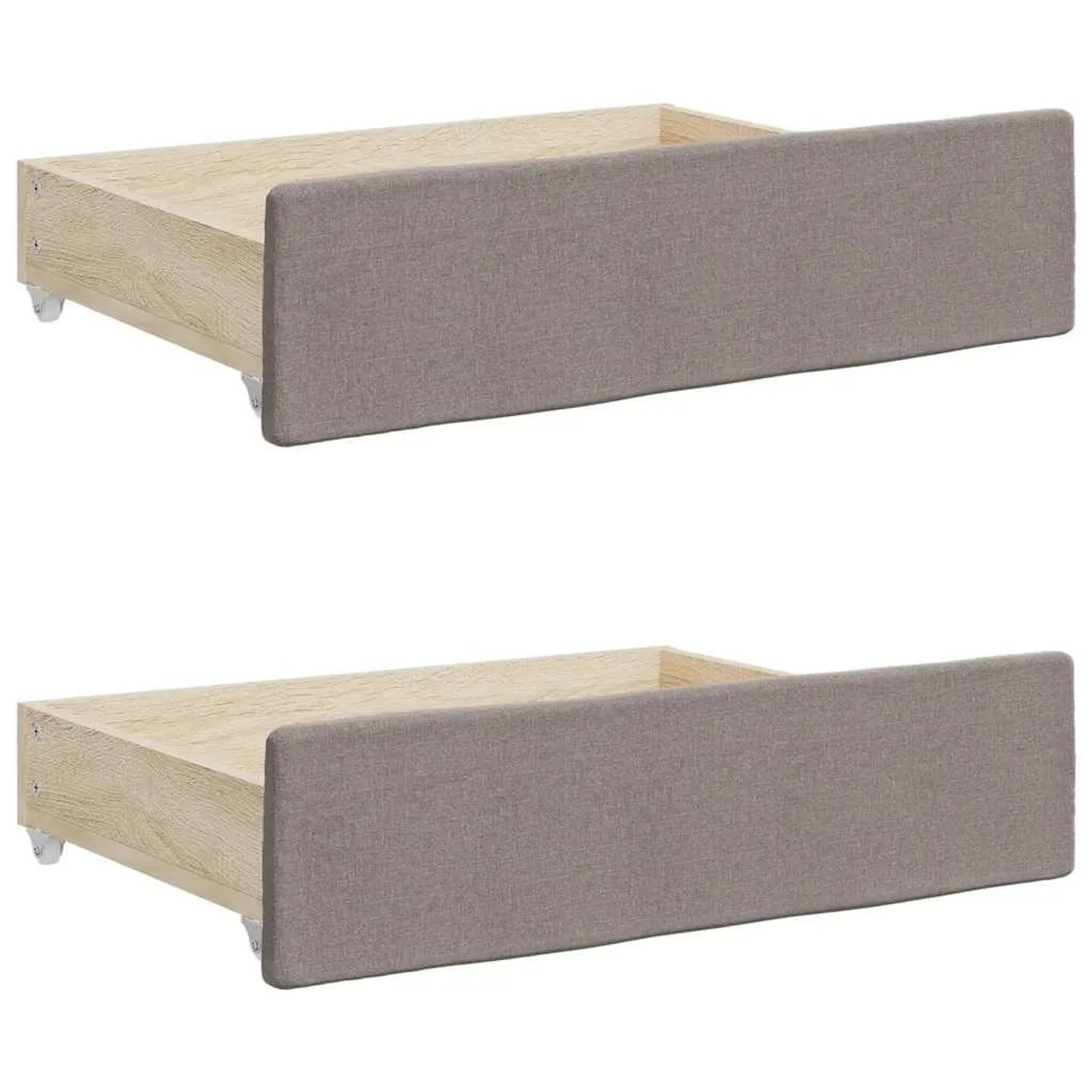 vidaXL Bettschubladen 2 Stk Taupe Holzwerkstoff und Stoff 833913