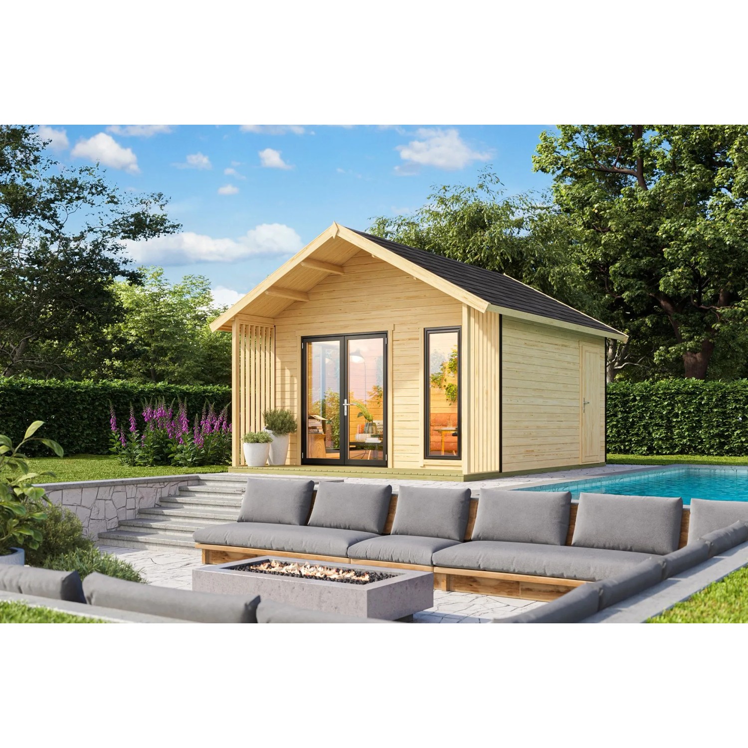 Lasita Gartenhaus Murano 1 Natur/Unbehandelt 390 cm x 410 cm