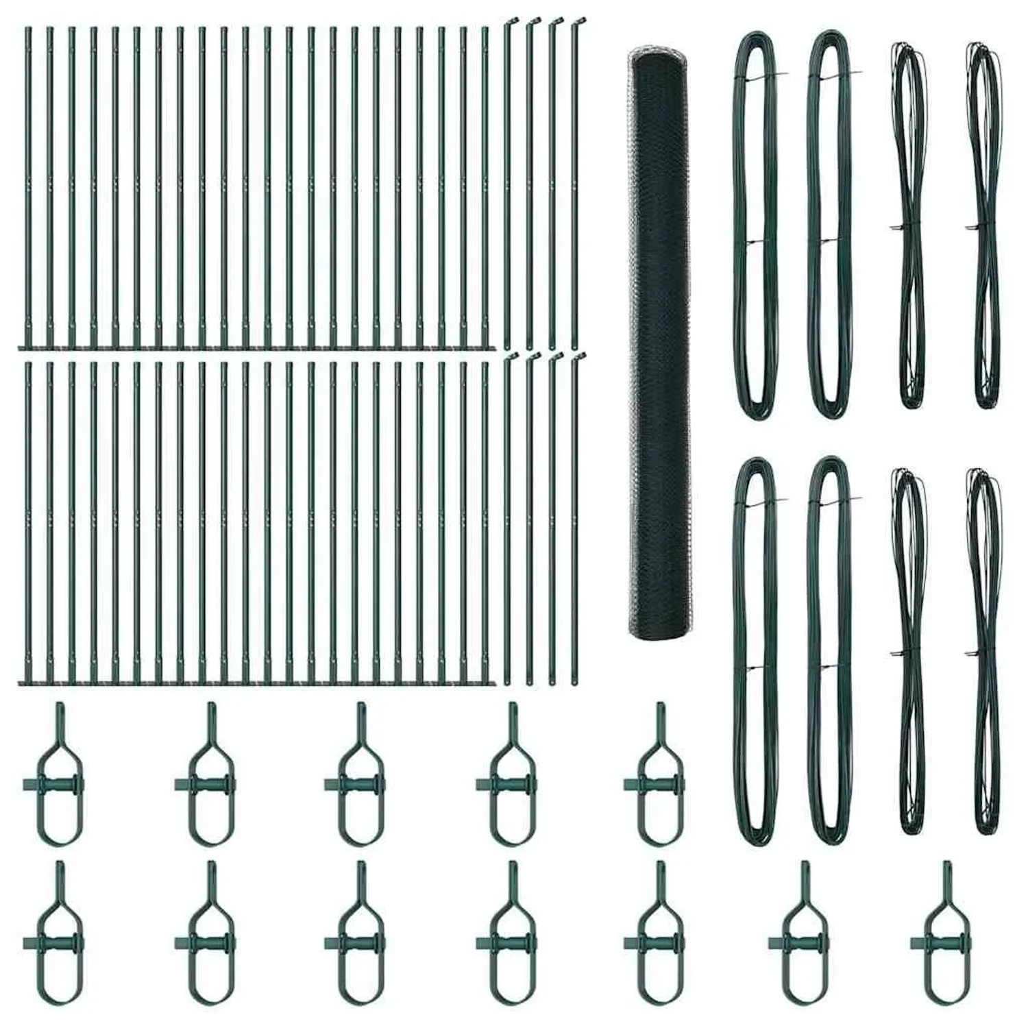 vidaXL Zaunpfosten Grün 100 x 1,5 m 25 mm Maschenweite Stahl und PVC 335359 günstig online kaufen