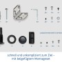 Montageset für EcoStar Kaminholzregal Trend-V Typ 1, bestehend aus Schrauben, Dübeln und Kleinteilen.