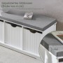 SoBuy Schuhbank mit Sitzfläche Sitzbank mit 3 Körben Schuhregal für Flur 100x46x36cm Weiß FSR30-W_8