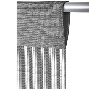 Grauer Fadenvorhang Prince 140x250 cm als Gardine oder Raumteiler.