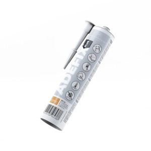 Weißer NOEL & MARQUET NMC ADEFIX Plus Montagekleber 290 ml für Stuckprofile. Polymerbasierter Kleber für Innenbereich.