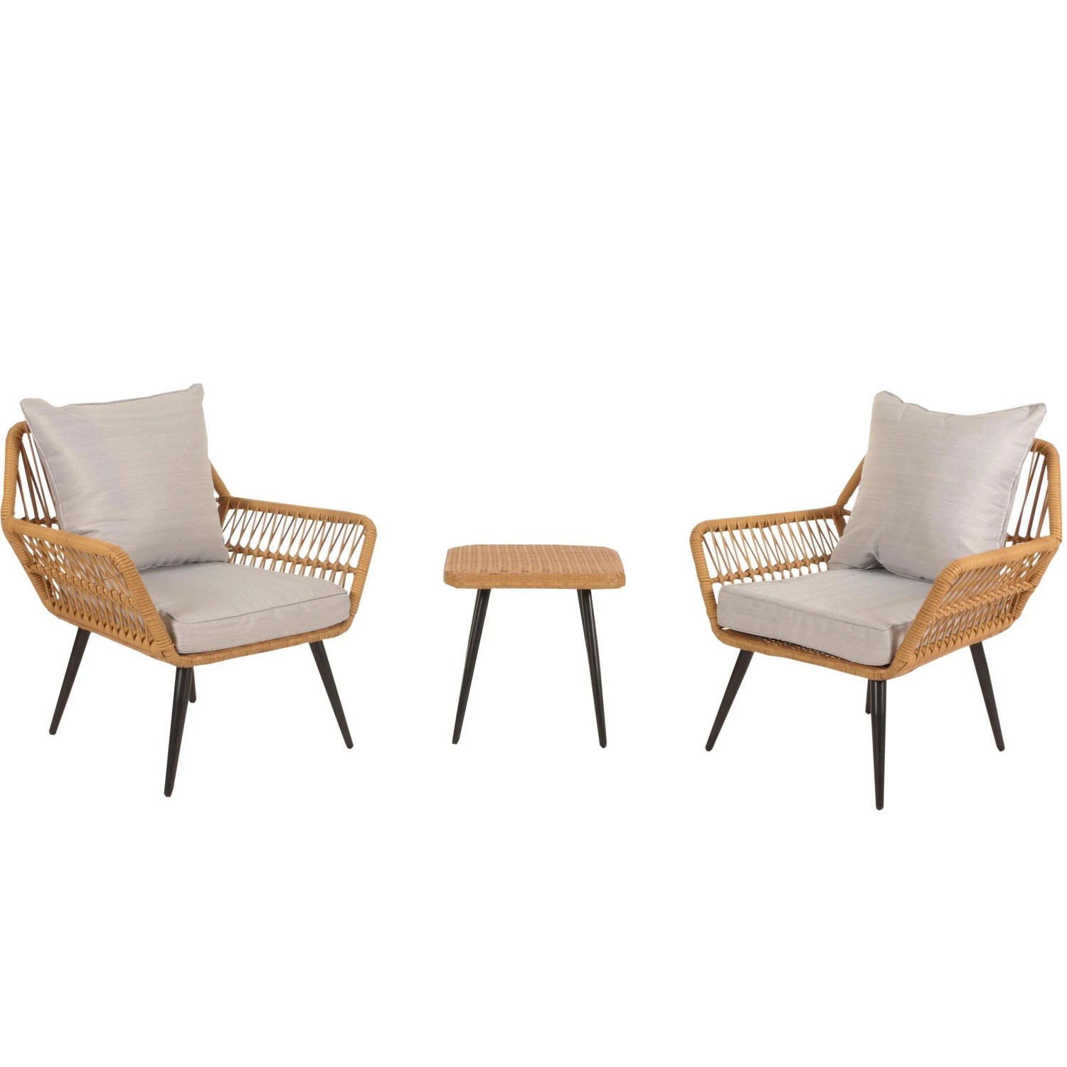 Proregal Poly-Rattan Garnitur HxBxT 78x64x72 cm Sitzhöhe 41cm Hellgrau Balk günstig online kaufen